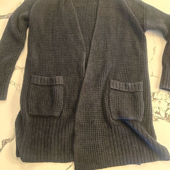 Barefoot Dreams Charcoal Gray Knit Cardigan - Picture 2 of 7